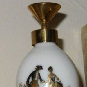 Vintage Rare Porcelain Black Gold Spray Bottle